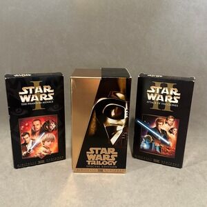 Star Wars VHS Lot Special Edition Trilogy Episode I II Phantom Menace Clones